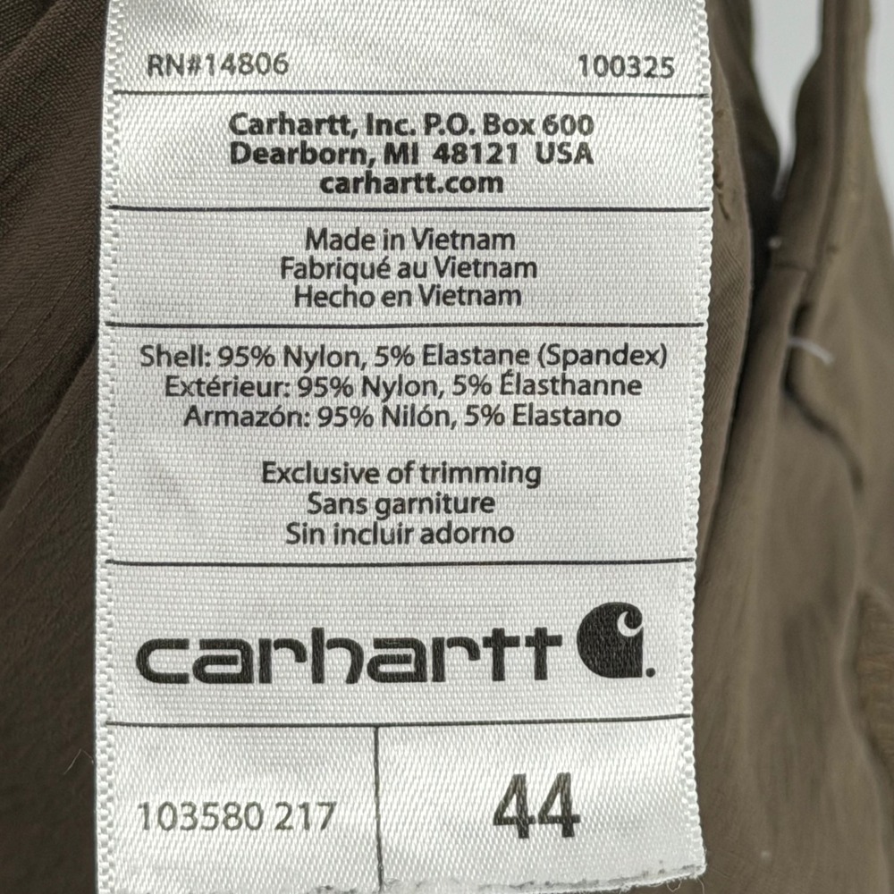 Carhartt Force Madden Cargo Shorts Mens 44 Brown Relaxed Fit Ripstop Workwear - Picture 5 of 6